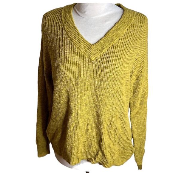 Sonoma Sweaters - Sonoma Long Sleeve V-neck Sweater Chartreuse Yellow NWT
